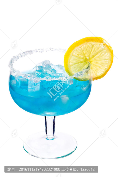 和檸檬和檸檬的藍色飲料