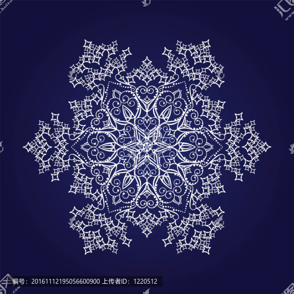 藍色的詳細的白色雪花