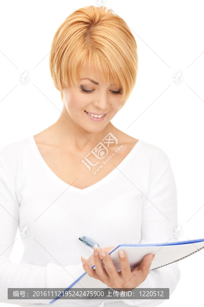 漂亮的女商人與筆記本