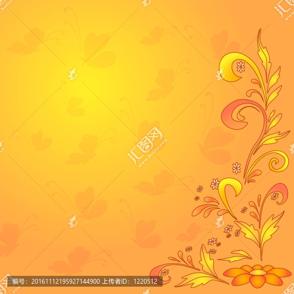 抽象花背景；輪廓