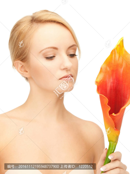 美麗的女人calla,flower