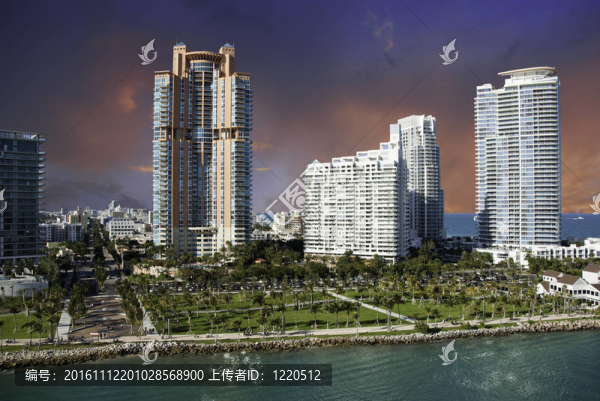 邁阿密海灘的建筑和顏色；美國