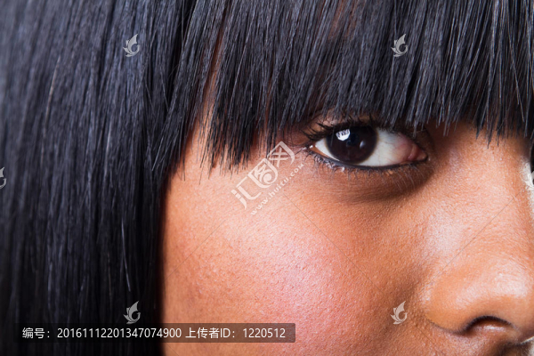 年輕的印度女人眼睛的特寫