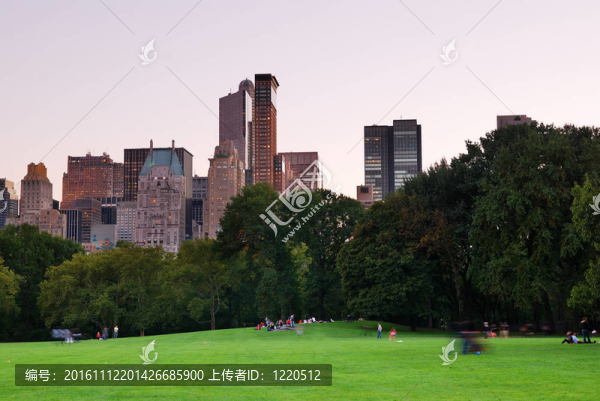 紐約市中央公園黃昏全景