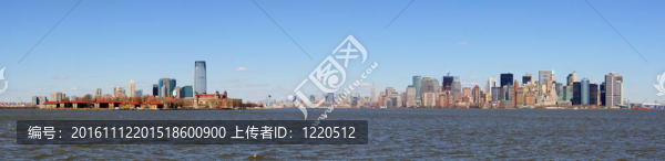 新澤西市和市曼哈頓天際線全景