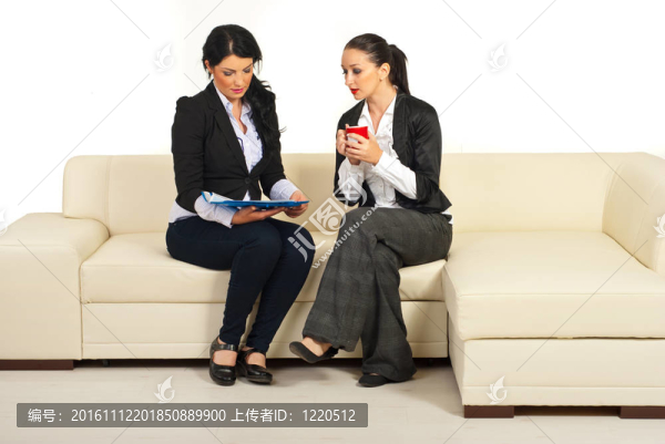 兩個商業(yè)女性閱讀論文