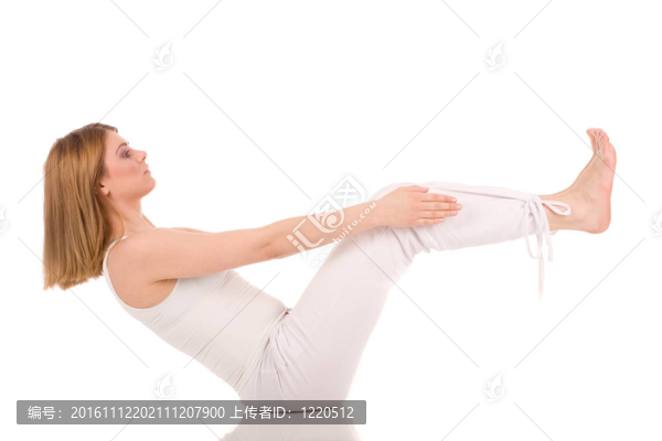 女人練瑜伽