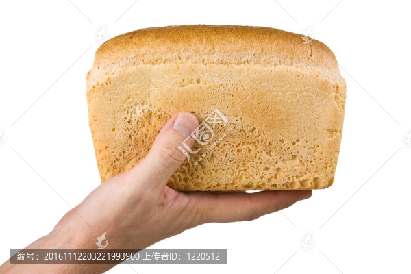 他手里拿著一塊面包