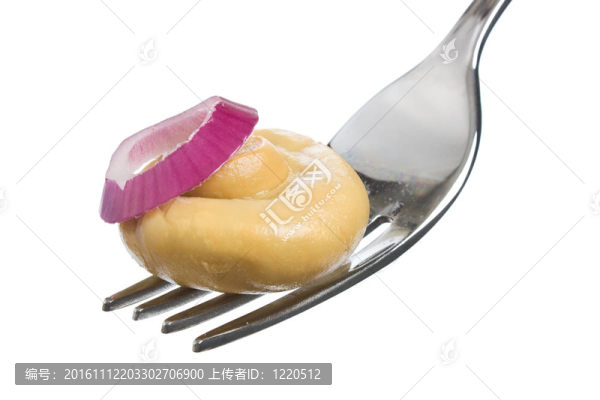 叉子上的蘑菇