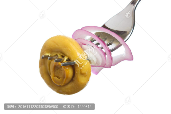 叉子上的蘑菇
