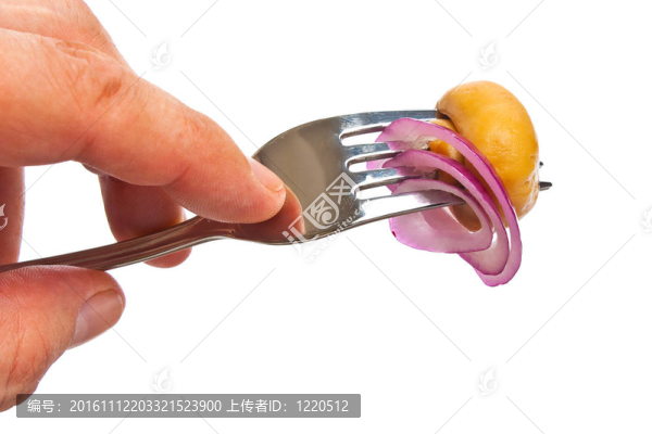 叉子上的蘑菇
