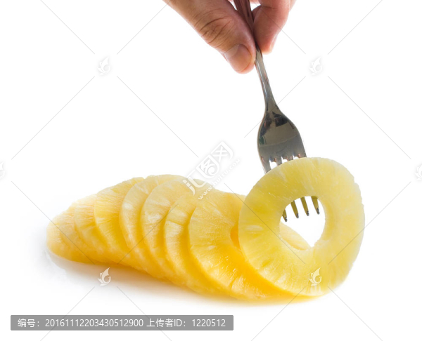 叉子上的菠蘿圈