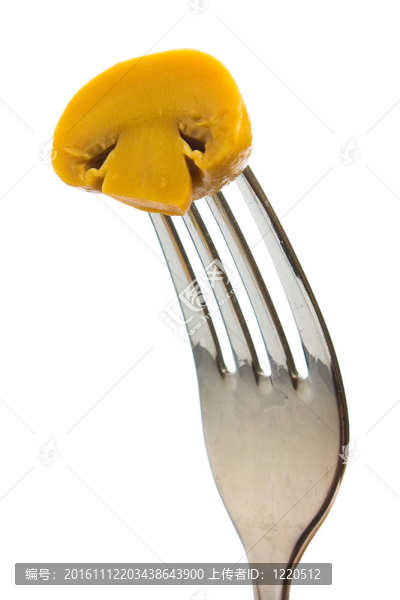 叉子上的蘑菇