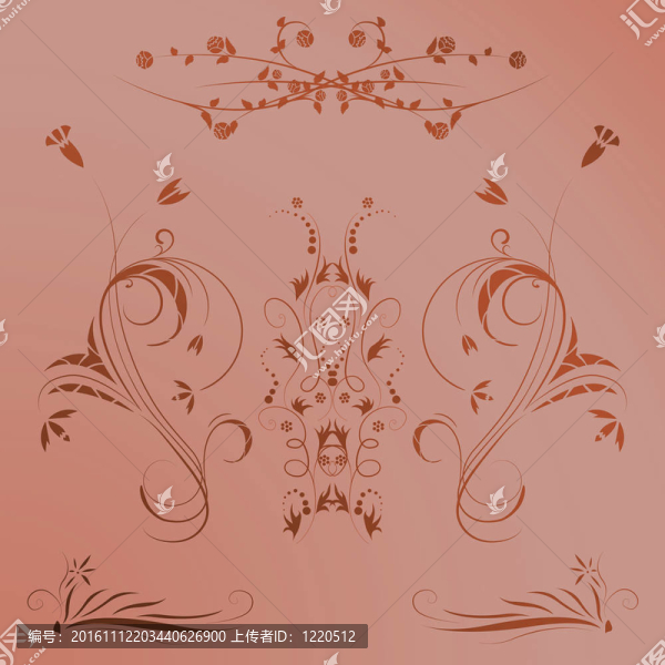 美麗的插圖花卉背景設(shè)計(jì)與梯度