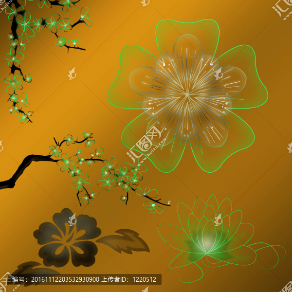 美麗的插圖花卉背景設(shè)計與梯度