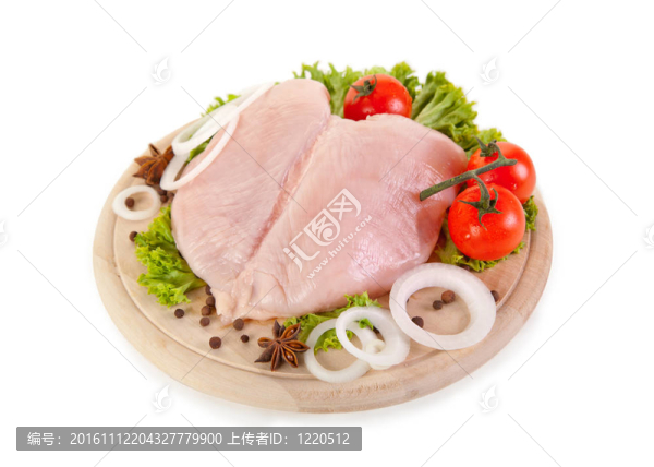 新鮮生雞肉與蔬菜