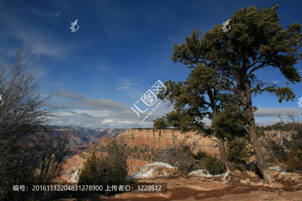 在大峽谷的冬天；AZ；美國
