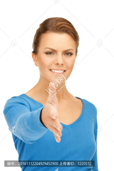張開手準(zhǔn)備握手的女人