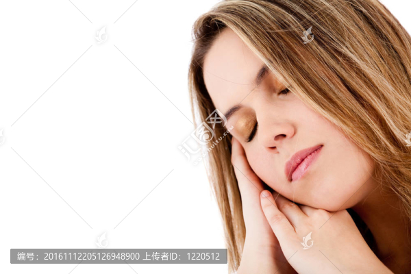 閉著眼睛的女人