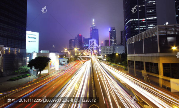 香港交通繁忙的夜晚