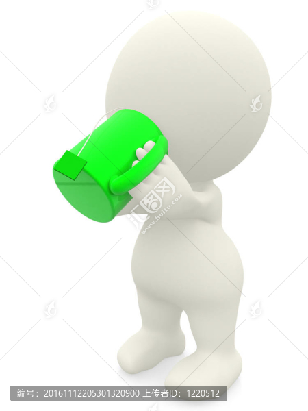 3D男子飲用茶