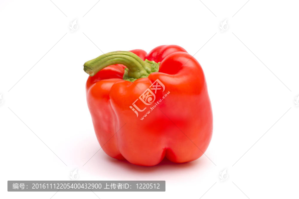 白色背景上的紅甜胡椒