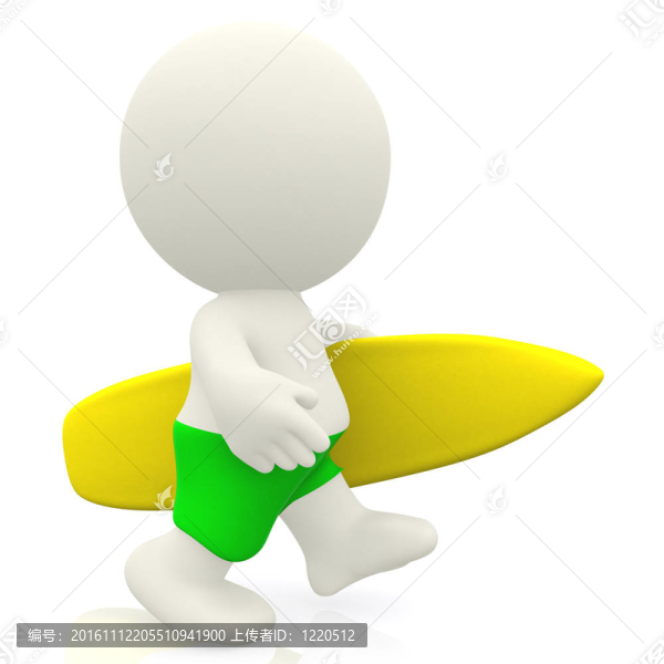 3d男性沖浪