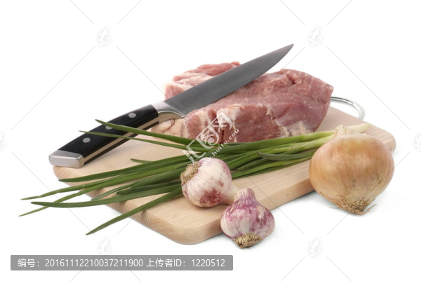 白洋蔥和大蒜的生肉