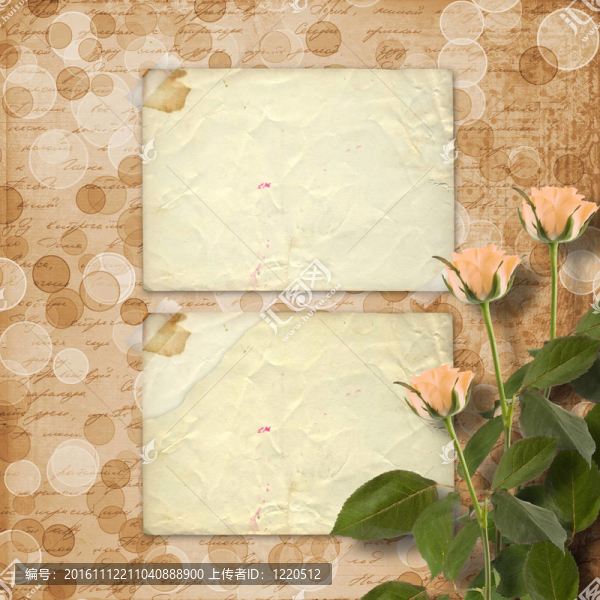 用奶油玫瑰祝賀垃圾紙