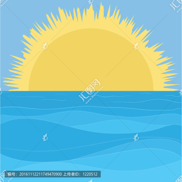 海；天空和太陽
