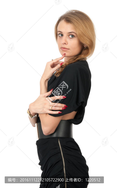 年輕的白種女人沉思