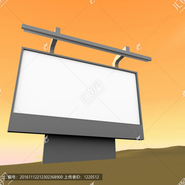 糟糕的營銷3D渲染廣告牌在沙漠