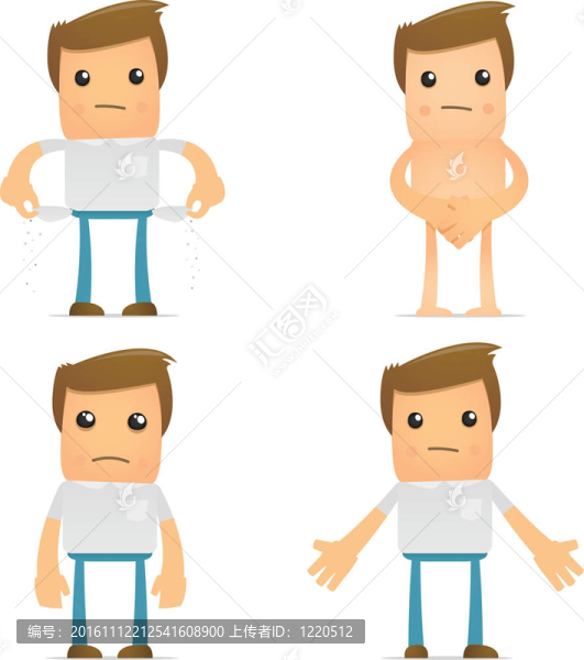 有趣的卡通休閑男人