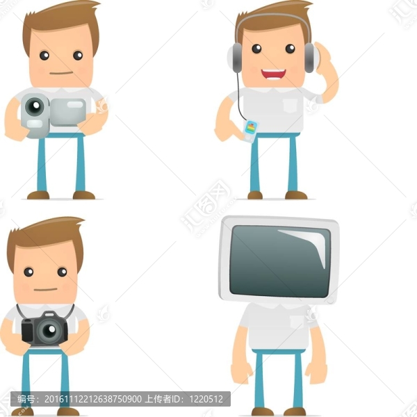 有趣的卡通休閑男人