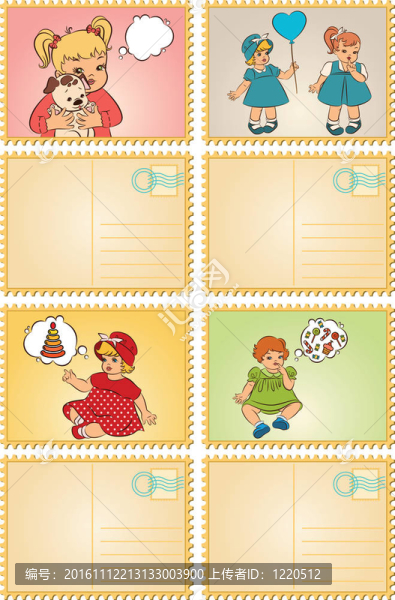 復(fù)古卡通小女孩。