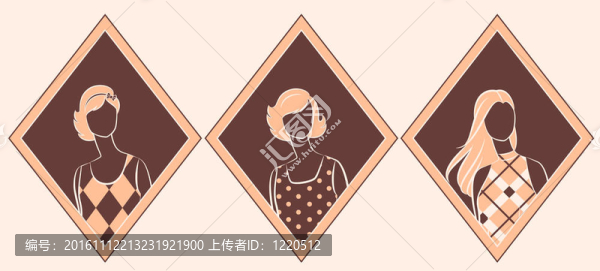 女孩的復(fù)古剪影。