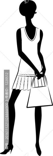 女孩的復(fù)古剪影。