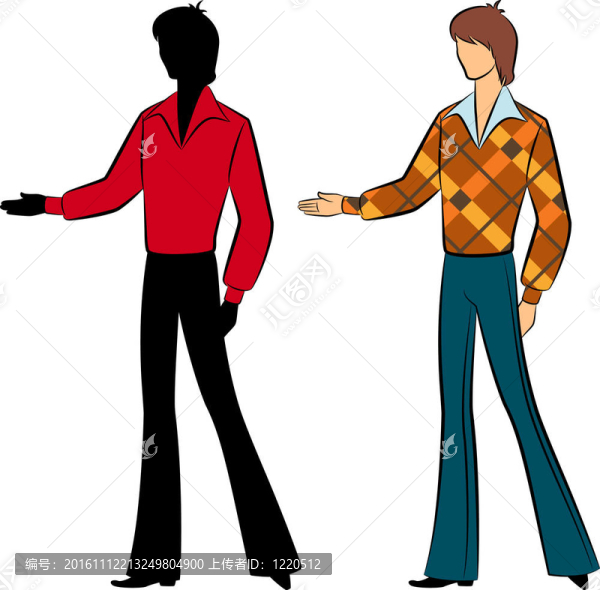 復(fù)古的男人的剪影。