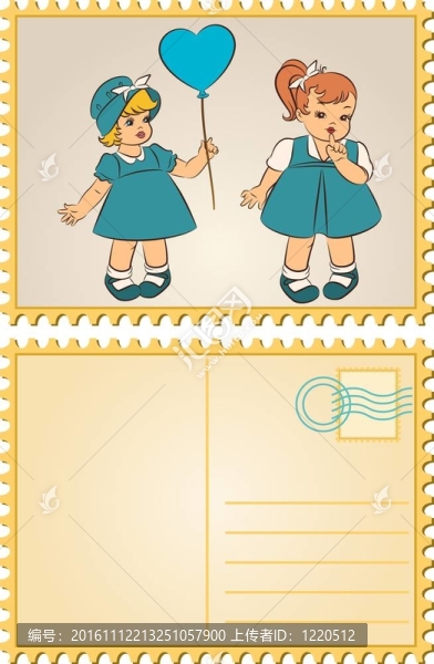 復(fù)古卡通小女孩。