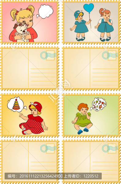 復(fù)古卡通小女孩。