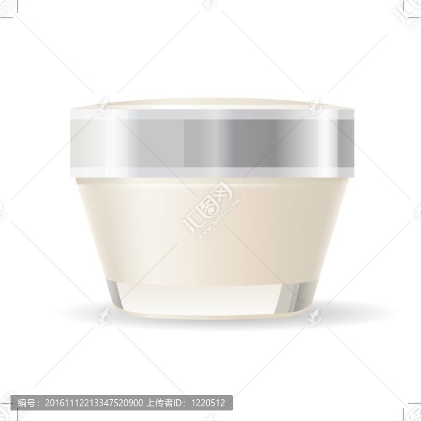 白色背景隔離的奶油容器