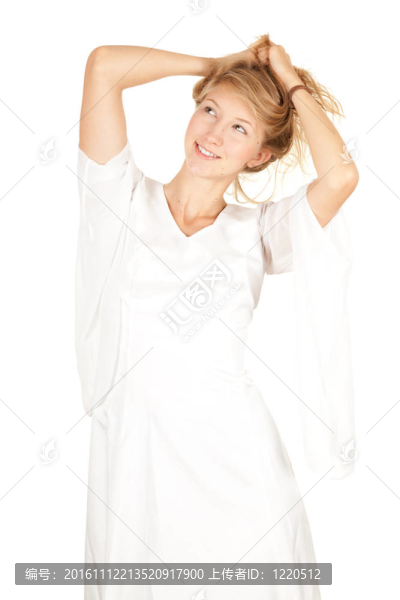 年輕美麗的新娘禮服系列whitte白種人；