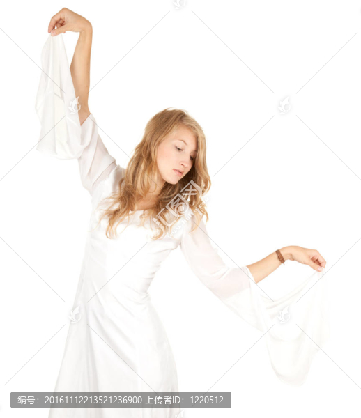年輕美麗的新娘禮服系列whitte白種人；