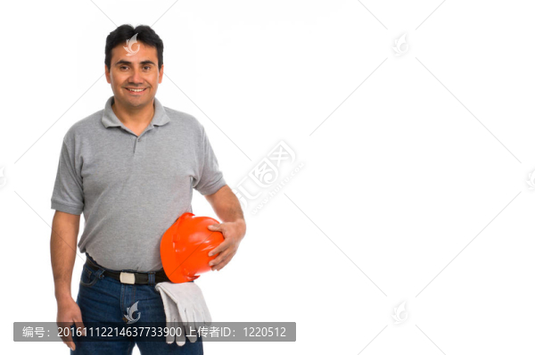 微笑的建筑工人
