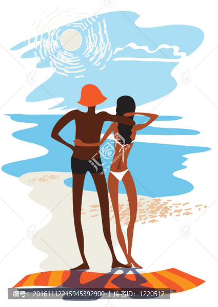 海灘上的夫婦