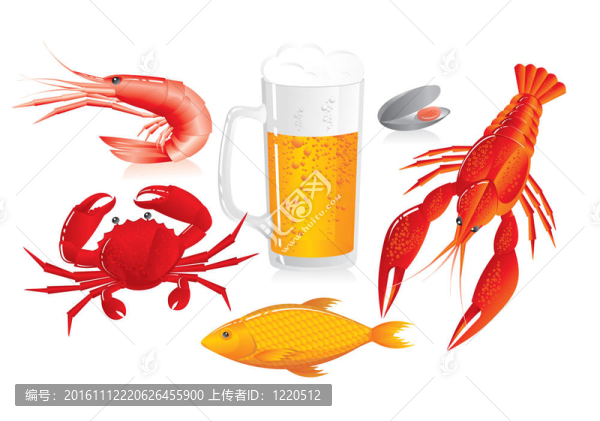 啤酒杯和點(diǎn)心到啤酒-海鮮