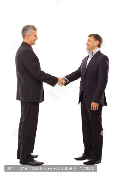 白色背景下的握手