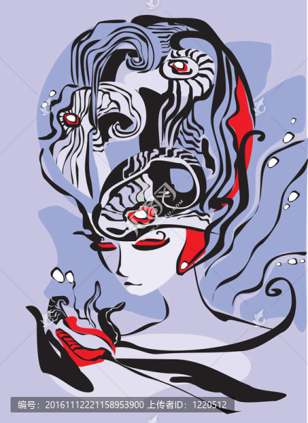 一個女人的夢幻般的畫像