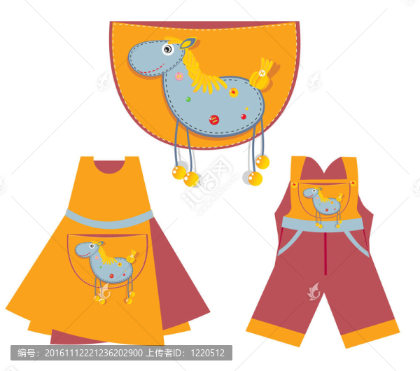 兒童服裝自制掛袋