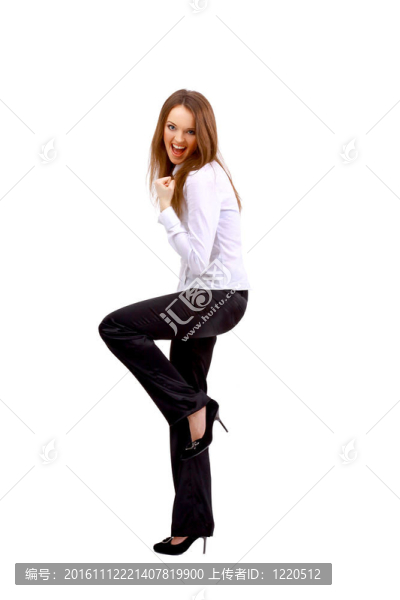 年輕的女商人，孤立在白色背景